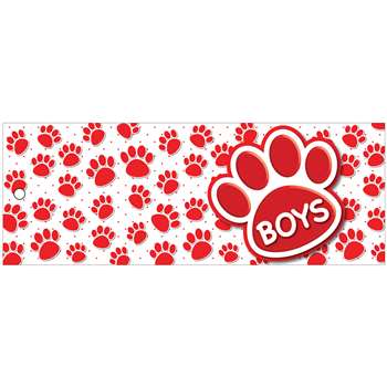 Boys Pass 9X35 Red Paws 2 Sided Laminated, ASH10733