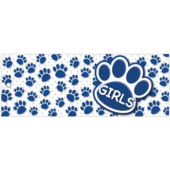 Girls Pass 9X35 Blu Paws 2 Sided Laminated, ASH10736