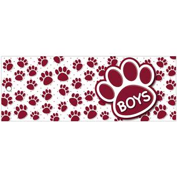 Boys Pass 9X35 Maroon Paws 2 Sided Laminated, ASH10739