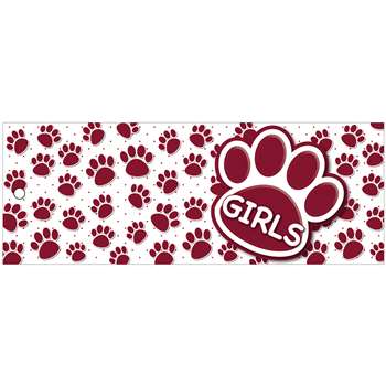 Girls Pass 9X35 Maroon Paws 2 Side Laminated, ASH10740