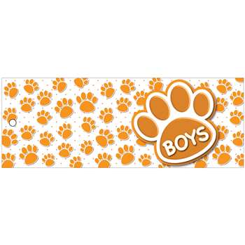 Boys Pass 9X35 Orange Paws 2 Sided Laminated, ASH10741