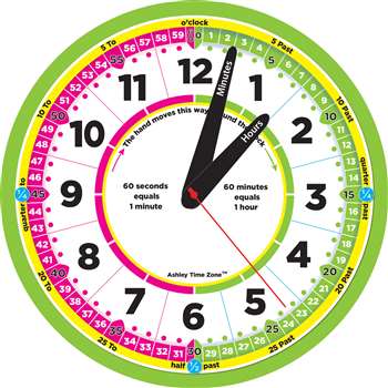 12&quot; Advanced Instruction Clock Time Zone, ASH50201