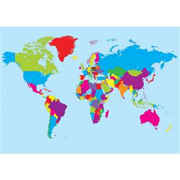 Magnetic World Map Chart Write On Wipe Off 12X17, ASH77013
