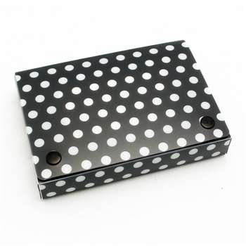 Bw Dots Index Card Boxes 3X5&quot; Decorated Poly, ASH90301