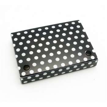 Bw Dots Index Card Boxes 4X6&quot; Decorated Poly, ASH90401