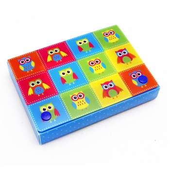 Color Owls Index Card Boxes 4X6&quot; Decorated Poly, ASH90402