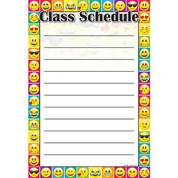 Emoji Class Schedule Smart Poly 13X19 Chart, ASH91006