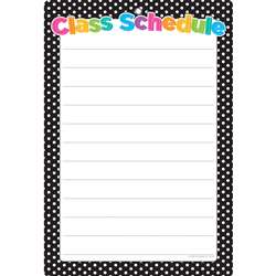 Black White Polka Dots Class Sched Chart Dry-Erase, ASH91035