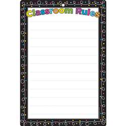 Chalk Dots with Loops Classroom Rules Dry-Erase Su, ASH91051