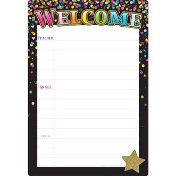 Black Confetti Welcome 13x19 Smart Poly, ASH91089