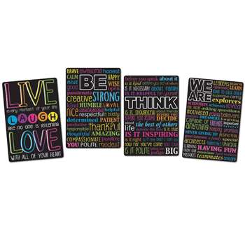 4 Pack Motivational Classroom Charts Smart Poly, ASH91204
