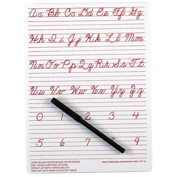 Traditional Cursive Write-On/ Wipe-Off Board (9" X 12") By Ashley Productions