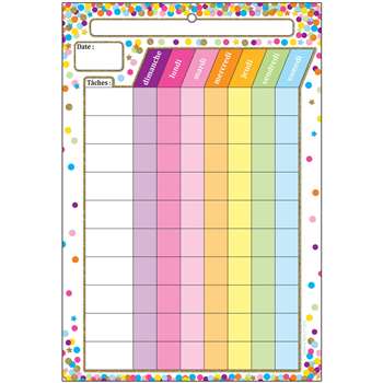 Smart Poly Chart French Chore Chart Dry-Erase Surf, ASH93008