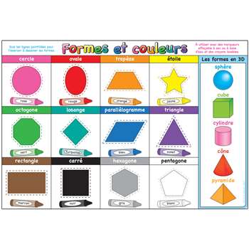 Chart French Shapes And Colors Dry-Erase Surface, ASH93010