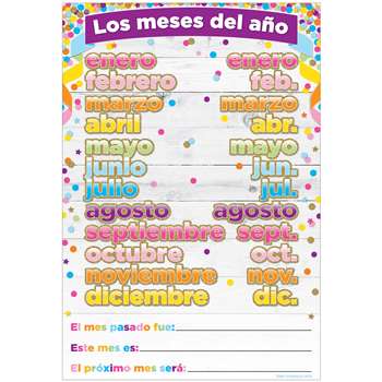 Chart Spanish Months Of The Year Dry-Erase Surface, ASH93601
