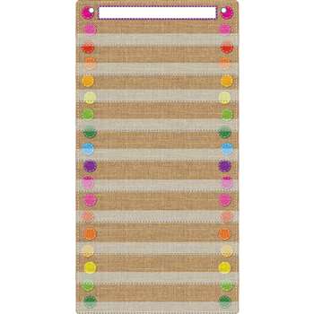 Pocket Chart 10 Pocket Sched Burlap, ASH94101