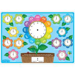 Telling Time Learning Mat 2 Sided Write On Wipe Of, ASH95018