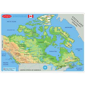 Canadian Map Learning Mat 2 Sided Write On Wipe Of, ASH95024