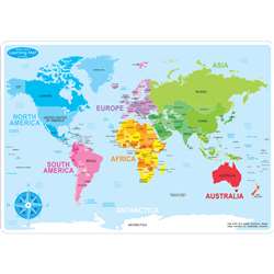 10Pk World Map Learn Mat 2 Sided Write On Wipe Off, ASH95602