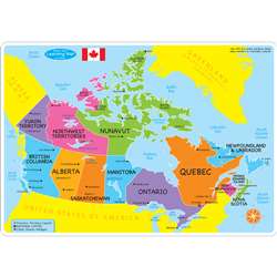 10Pk Canadian Map Mat 2 Sided Write On Wipe Off, ASH95604