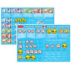 10Pk Canadian Money Learning Mat 2 Sided Write On , ASH95629