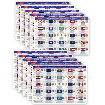 10 Pack Poly Learning Mat State Flags, ASH95635