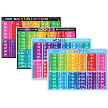 4 Pack Smart Poly Math Learning Mats, ASH95805