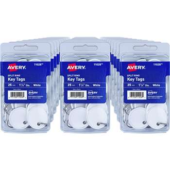 Avery Round Split Ring Key Tags - AVE11028