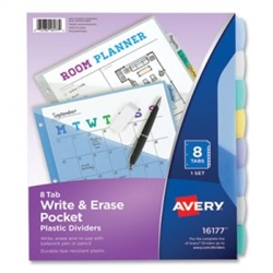 8 Tab Translucent Dividers With Pockets - AVE16177