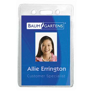 Name Badge Holder Vertical 12Pk By Baumgartens