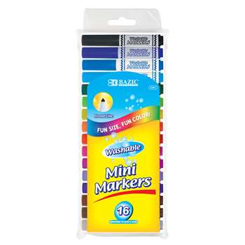 Washable Markers Mini 16 Colors Broad Line, BAZ1221