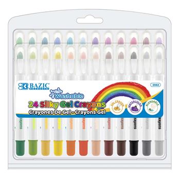 Bazic 24 Color Silky Gel Crayons, BAZ2562