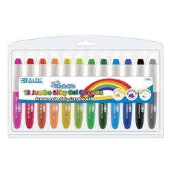 12 Color Jumbo Silky Gel Crayons, BAZ2569