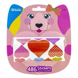 Bazic Heart Sticker Rolls 486/Roll, BAZ3866