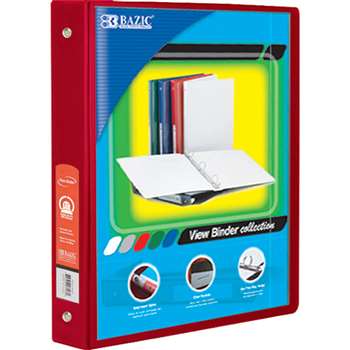 3Ring Binder with 2 Pockets 15&quot; Red, BAZ4143