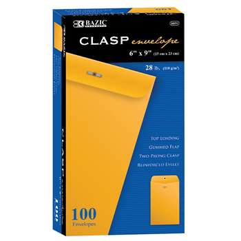 Bazic Clasp Envelopes 6x9, BAZ5071