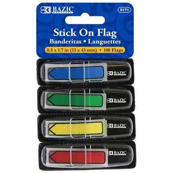 1/2Ft Arrow Flags 100Ct Stick On Flags, BAZ5171