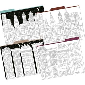 Letter Size File Folders Color Me Cityscapes Multi, BCP1344