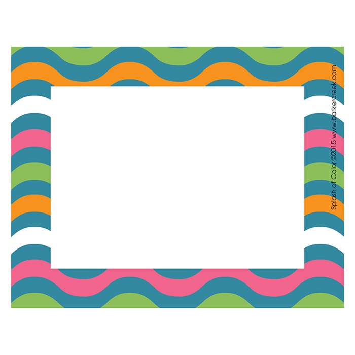 Splash Of Color Wave Name Tags Self-Adhesive Label, BCPLL1536