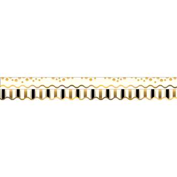 Gold Coins Border Double-Sided Scalloped Edge, BCPLL903