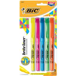 Bic Bright Liner Highlighters 5Pk Assorted By Bic Usa