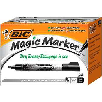 Bic Magic Marker Value Pack Black Dry Erase, BICGELITP241BLK