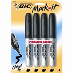Bic Mark It Permanent Markers Black 4Pk Chisel Tip By Bic Usa
