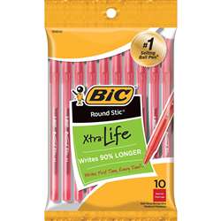 Bic Round Stic Ballpoint Pens Red 10Pk By Bic Usa