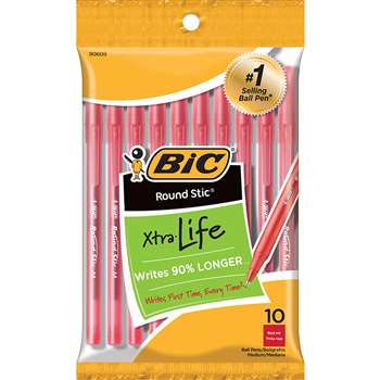 Bic Round Stic Ballpoint Pens Red 10Pk By Bic Usa