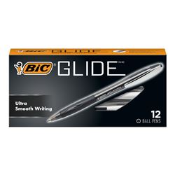 Bic Glide Ball Pen Med Black 12/Pk, BICVCG11BLK