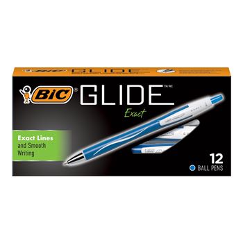 Bic Glide Ball Pen Fine Blue 12/Pk, BICVCGN11BLU