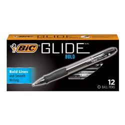 Bic Glide Ball Pen Bold Black 12/Pk, BICVLGB11BLK