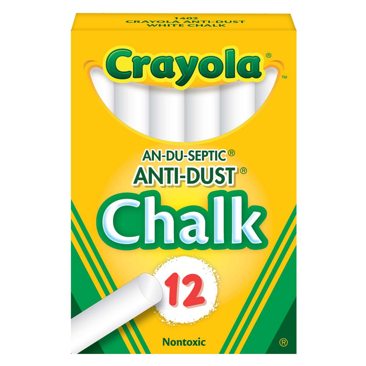 School White Chalk Sticks 12 Pack