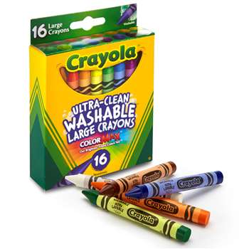 Crayola Washable Crayons 16Ct Large 4 X 7/16 By Crayola